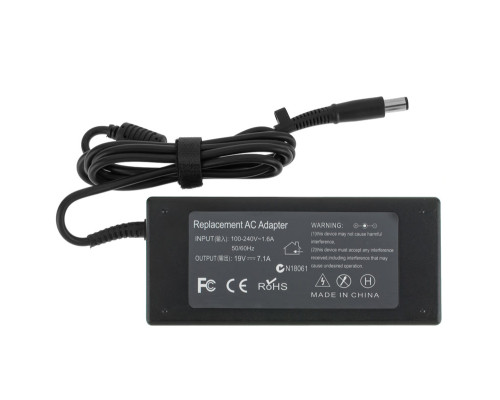 Блок живлення для ноутбука HP 19V, 7.1A, 135W, 7.4*5.0-PIN, (Replacement AC Adapter) black (без кабелю!) NBB-132333