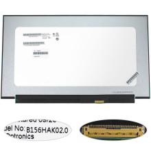 Матриця 15.6" B156HAK02.0 H/W: 0 touch (1920*1080, 40pin(eDP, IPS), LED, SLIM(без планок та вушок), глянець, роз'єм праворуч внизу) для ноутбука NBB-134024