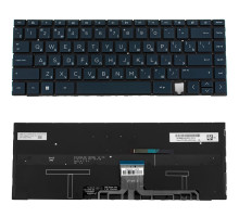 Клавіатура для ноутбука HP (14-EA) rus, чорна, без фрейма, підсвітка клавіш