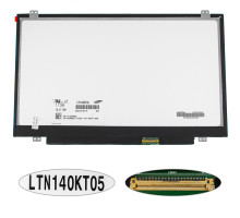 Матриця 14.0 LTN140KT05 (1600*900, 40pin, LED, SLIM (вертикальні вушки), матова, роз'єм праворуч знизу) для ноутбука (renew) NBB-138814