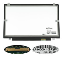 Матриця 14.0 LP140QH1-SPF1 (2560*1440, 40pin(eDP), LED, SLIM (вертикальні вушки), матова, роз'єм праворуч знизу) для ноутбука NBB-140179