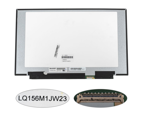 Матриця 15.6" LQ156M1JW23 (1920*1080, 40pin(eDP, IPS, 300HZ), LED, SLIM(без планок та вушок), матова, роз'єм праворуч внизу) для ноутбука NBB-140344