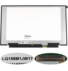 Матриця 15.6" LQ156M1JW17 (1920*1080, 40pin(eDP, IPS, 300HZ), LED, SLIM(без планок та вушок), матова, роз'єм праворуч внизу) для ноутбука NBB-140394