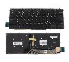Клавіатура для ноутбука DELL (Inspiron: 5378), rus, black, без фрейма, підсвічування клавіш(WHITE) NBB-61472