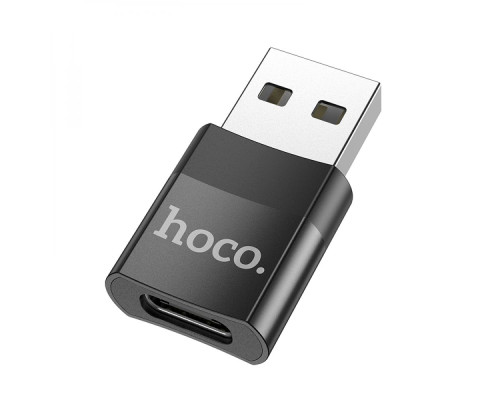 Перехідник Hoco UA17 USB Male to Type-C female USB2.0 adapter Колір Чорний 6931474762009