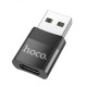 Перехідник Hoco UA17 USB Male to Type-C female USB2.0 adapter Колір Чорний 6931474762009