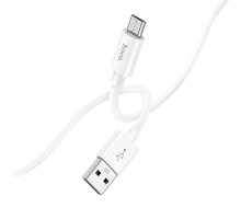 Кабель USB Hoco X87 Magic silicone Micro Колір Бiлий 6931474783226