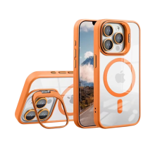 Чохол TPU+PC+Metal Stand Case with MagSafe and Camera Lenses для iPhone 15 Pro Колір Orange 2020000407515