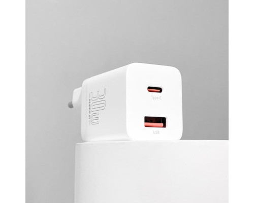 МЗП Baseus Super Si Pro Quick Charger Type-C+USB 30W white