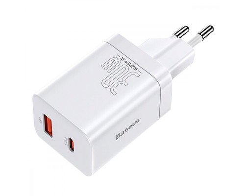 МЗП Baseus Super Si Pro Quick Charger Type-C+USB 30W white