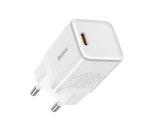 МЗП Baseus GaN3 Fast Charger 30W (1 Type-C) white