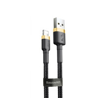 Кабель Baseus Cafule Lightning 2.4A (1m) gold/black 2001000100668 6953156274990
