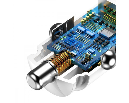 АЗП Baseus Circular Plastic QC 3.0 30W 2USB white