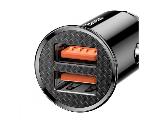 АЗП Baseus Circular Plastic QC 3.0 30W 2USB white