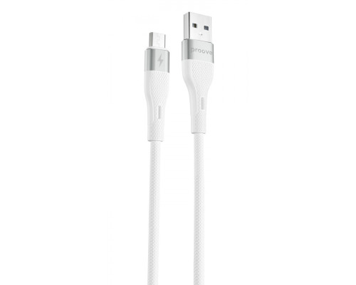 Кабель Proove Light Silicone Micro USB 2.4A (1m) white