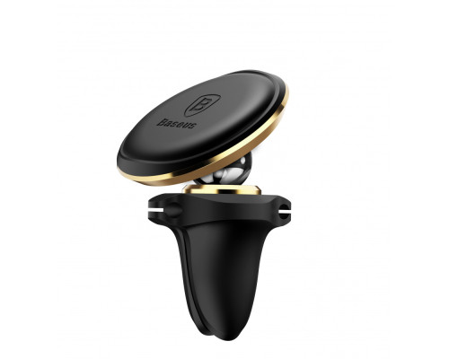 Автомобільний тримач Baseus Magnetic Air Vent Car Mount With Cable Clip gold