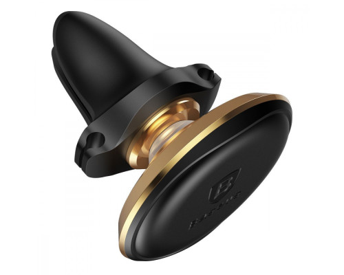 Автомобільний тримач Baseus Magnetic Air Vent Car Mount With Cable Clip gold