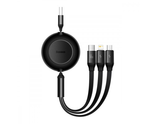 Кабель Baseus Bright Mirror 2 Series 3-in-1 (Micro USB+Lightning+Type-C) 66W (1.1m) black