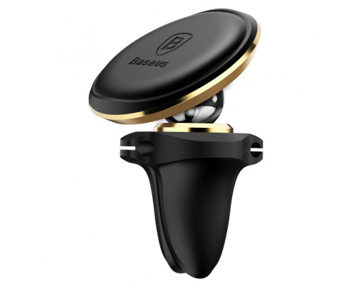 Автомобільний тримач Baseus Magnetic Air Vent Car Mount With Cable Clip gold