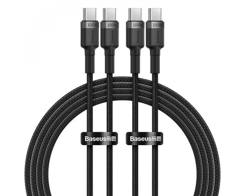Кабель Baseus Cafule Type-C to Type-C 100W 2m (2pcs) gray/red 2003000182194 6932172657444