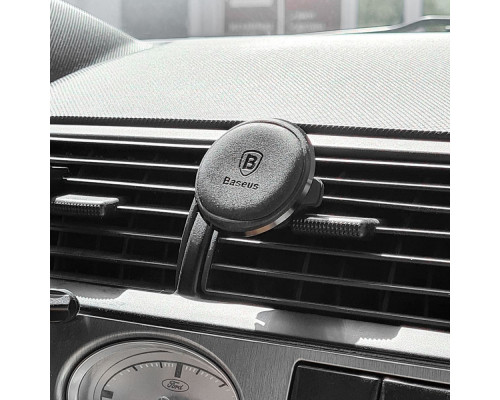 Автомобільний тримач Baseus Magnetic Air Vent Car Mount With Cable Clip gold