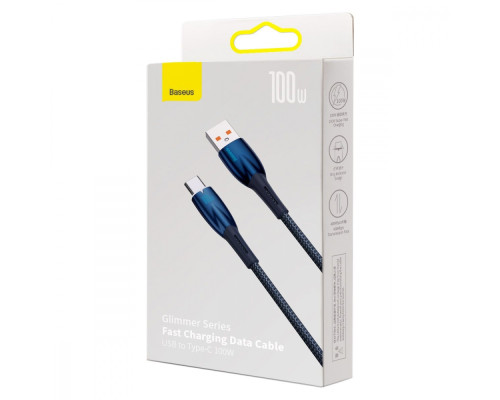 Кабель Baseus Glimmer Series Fast Charging Type-C 100W (2m) blue