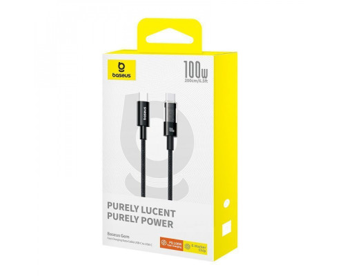 Кабель Baseus Gem Fast-Charging Type-C to Type-C 100W 2m black 2003000172577 6932172658816