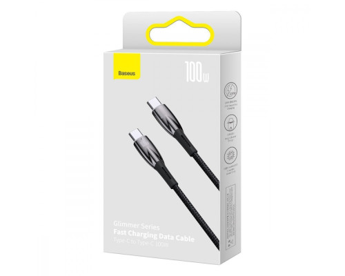 Кабель Baseus Glimmer Series Fast Charging Type-C to Type-C 100W (1m) black 2001000810574 6932172618025