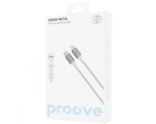 Кабель Proove Dense Metal Type-C to Lightning 27W (2m) white 2003000255492 6901113878774