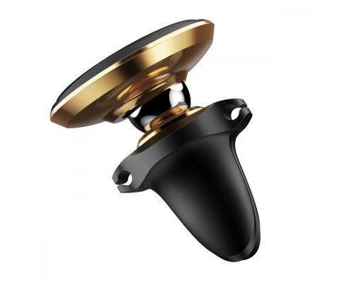 Автомобільний тримач Baseus Magnetic Air Vent Car Mount With Cable Clip gold