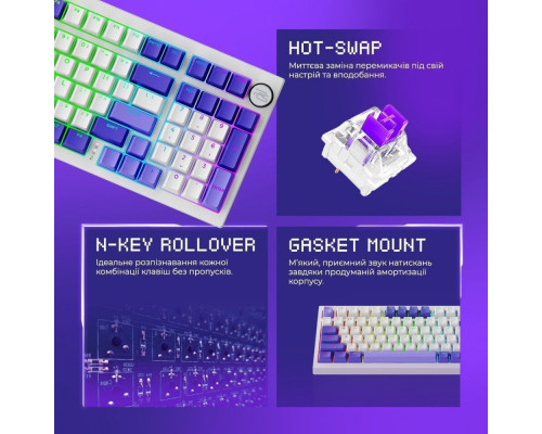 Бездротова клавіатура Proove Gaming Slicker Special Edition (Ukraine Layout) black/purple 2003000266979 6901112853024