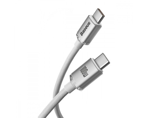 Кабель Baseus Crystal Fast Charging Type-C to Type-C 100W (1m) white 2003000231694 6932172683320
