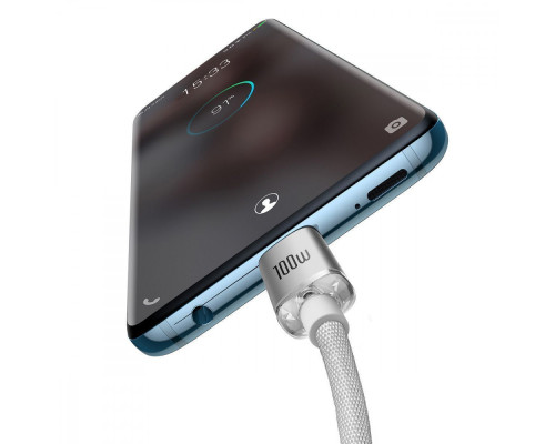Кабель Baseus Crystal Fast Charging Type-C to Type-C 100W (1m) white 2003000231694 6932172683320