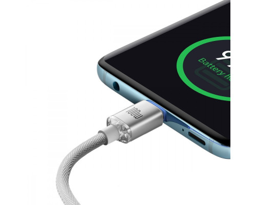 Кабель Baseus Crystal Fast Charging Type-C to Type-C 100W (1m) white 2003000231694 6932172683320