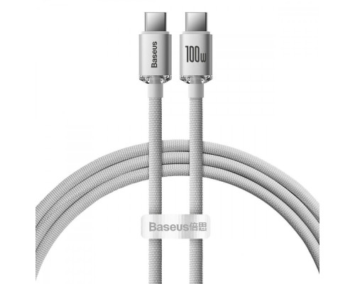 Кабель Baseus Crystal Fast Charging Type-C to Type-C 100W (1m) white 2003000231694 6932172683320