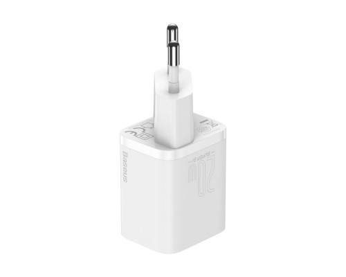 МЗП Baseus Super Silicone PD Charger 20W (1Type-C) + With Cable Type-C to Lightning white