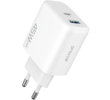 МЗП Proove Silicone Power 2 45W (Type-C+USB) white 2003000320114 6901119726215