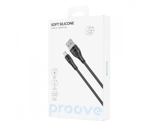 Кабель Proove Soft Silicone Lightning 2.4A (1m) black