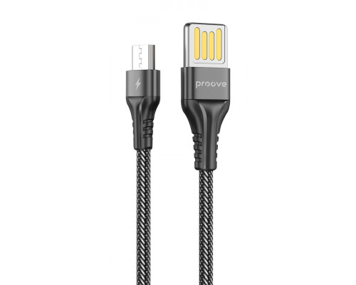 Кабель Proove Double Way Weft Micro USB 2.4A (1m) black