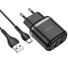 МЗП Hoco N4 Aspiring + Cable (Type-C) 2.4A 2USB black