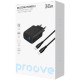МЗП Proove Silicone Power 2 30W (Type-C + USB) + Cable Type-C to Type-C (1m) black 2003000238587 6901119466333