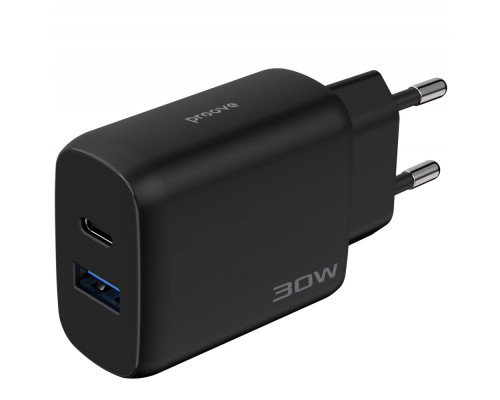 МЗП Proove Silicone Power 2 30W (Type-C + USB) + Cable Type-C to Type-C (1m) black 2003000238587 6901119466333
