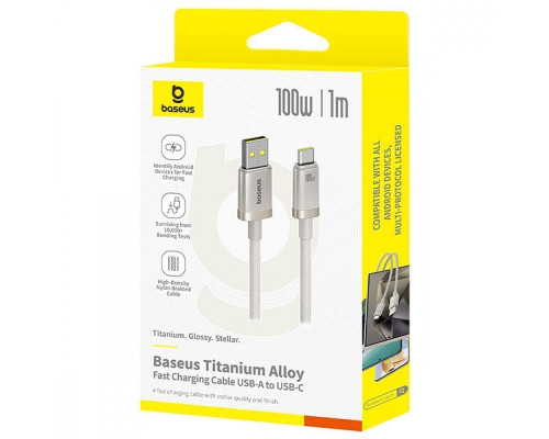 Кабель Baseus Titanium Alloy Type-C 100W (1m) gold 2003000212686 6932172669645