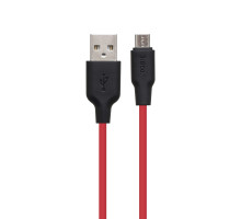 Кабель USB Hoco X21 Plus Silicone Micro 0.25m Колір Чорно-Червоний 6931474712400