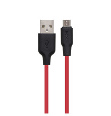 Кабель USB Hoco X21 Plus Silicone Micro 0.25m Колір Чорно-Червоний 6931474712400