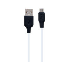 Кабель USB Hoco X21 Plus Silicone Micro 2m Колір Чорно-Білий 6931474713834