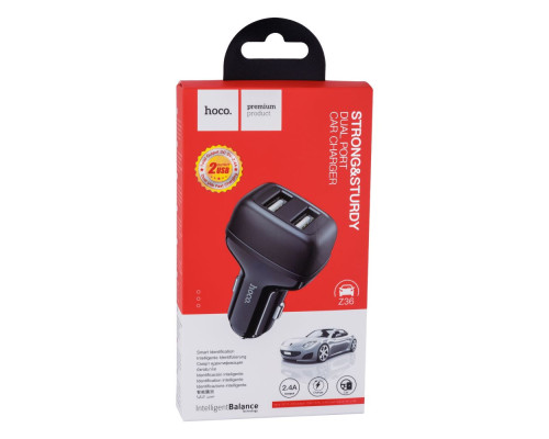 Автомобільний Зарядний Пристрій Hoco Z36 2USB Колір Бiлий 6931474727725
