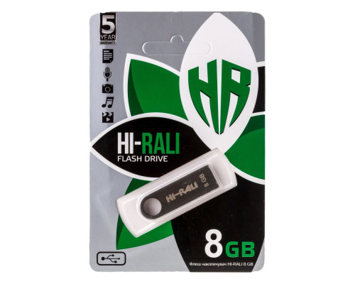 USB флеш-накопичувач Hi-Rali Shuttle 8gb Колір Чёрный