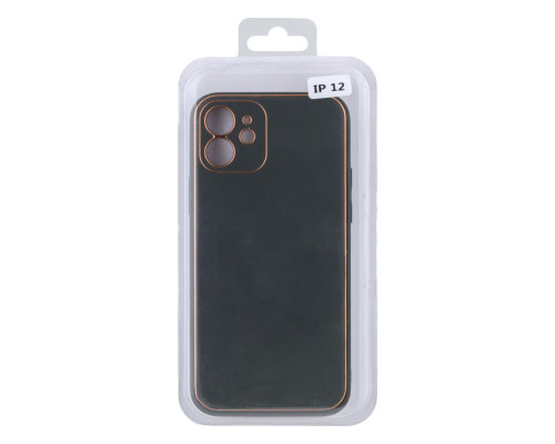 Чохол Leather Gold with Frame without Logo для iPhone 12 Колір 5, Dark Green