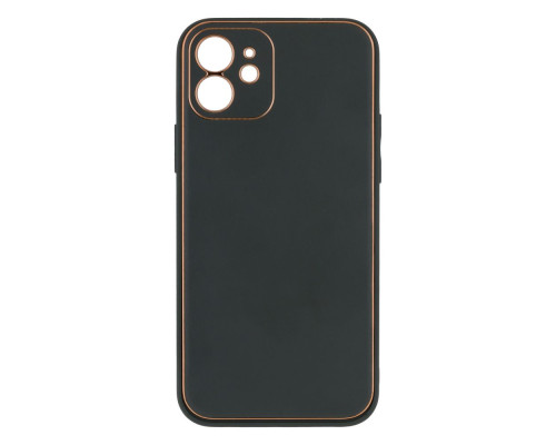 Чохол Leather Gold with Frame without Logo для iPhone 12 Колір 5, Dark Green